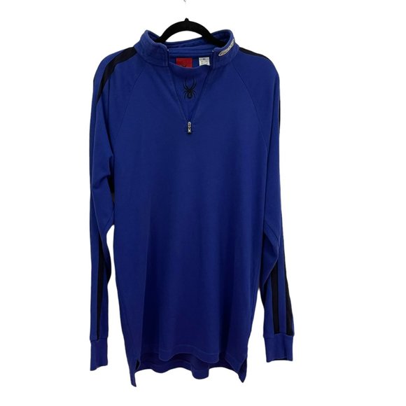 Spyder Men’s Half Zip Wind Protector Fleece Stretch Pullover Size Medium - Picture 2 of 12
